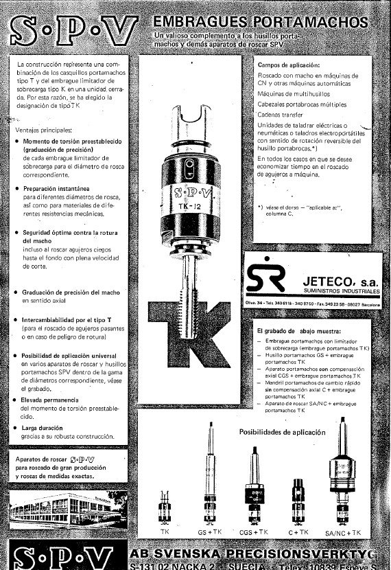 Jeteco mod. SL-3 Manual de instrucciones JETECO SR SL | Roscadora