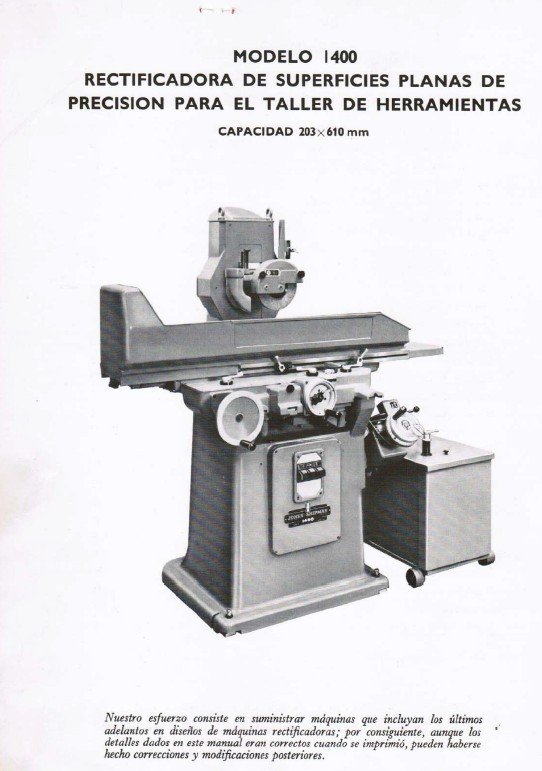 Manual de instrucciones JONES-SHIPMAN 1400 | Rectificadoras