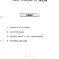 Kondia B 1050-2 Manual de instrucciones Centro de Mecanizado KONDIA B1050