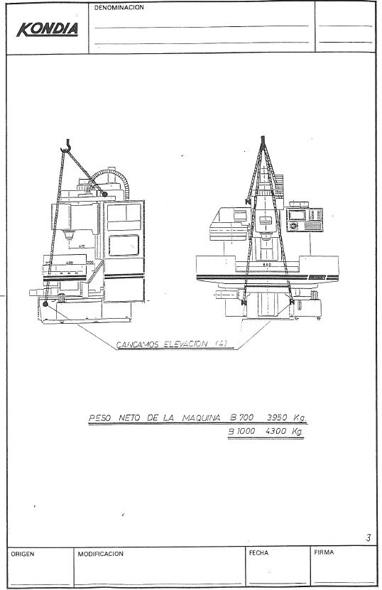 Manual de instrucciones Centro de Mecanizado KONDIA B1000-B700