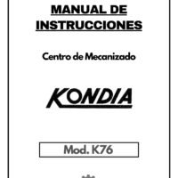 Esquemas, parámetros CNC y datos técnicos Centro de Mecanizado KONDIA K76