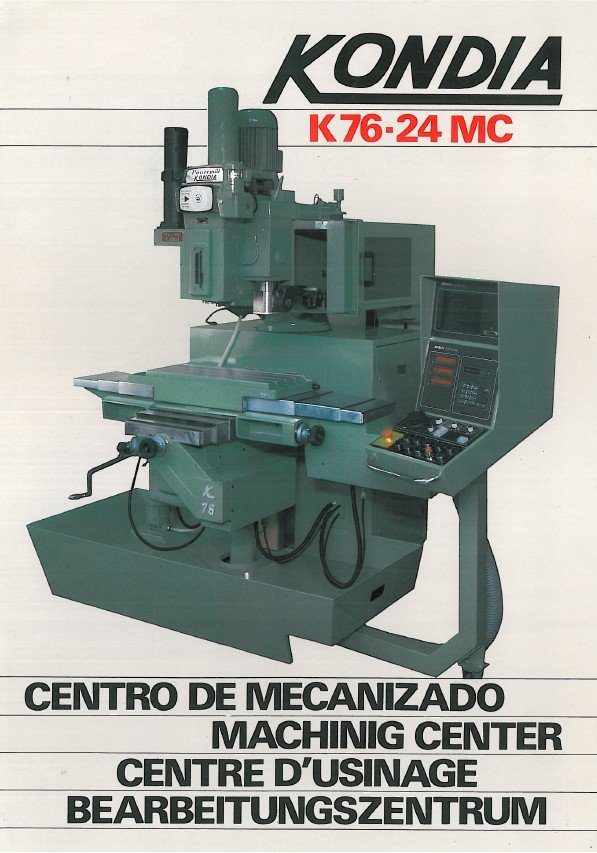 Esquemas, parámetros CNC y datos técnicos Centro de Mecanizado KONDIA K76
