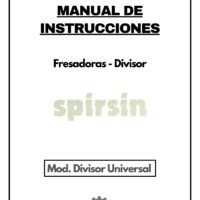Manual de instrucciones Fresadora KONDIA SPIRISIN - Divisor 4 eje F170