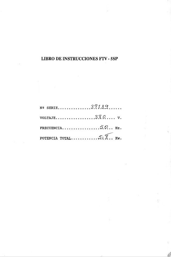 Manual de instrucciones Fresadora LAGUN FTV 5-SP