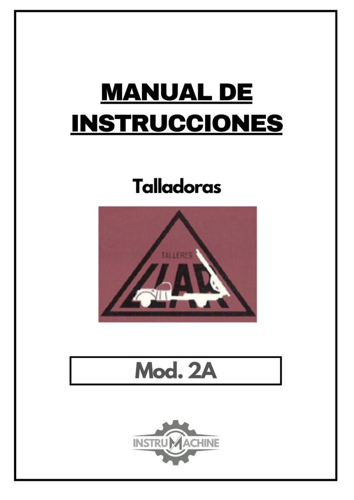 Portada Manual Talladora LLAR 2A