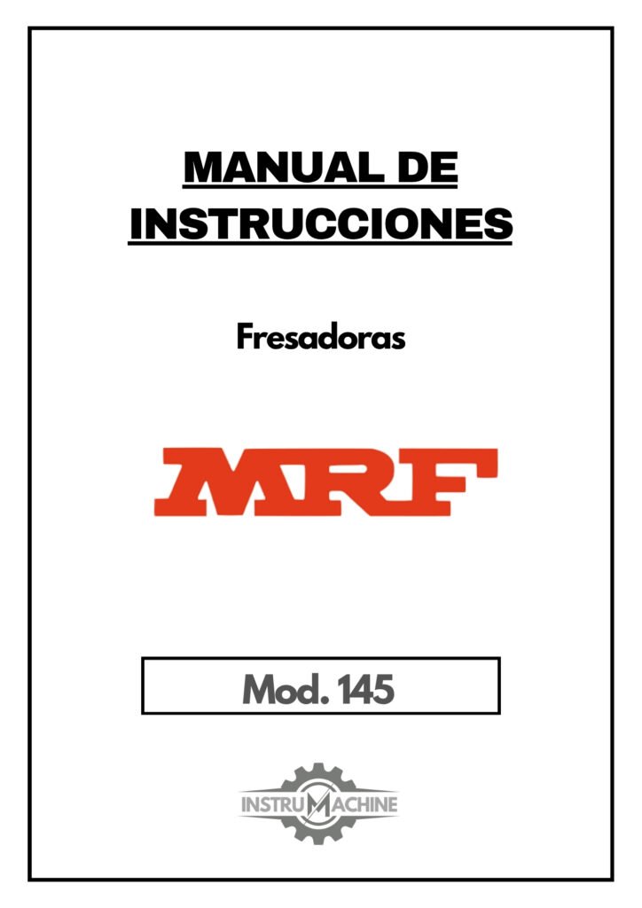 Portada Manual de instrucciones Fresadora MRF FU-145