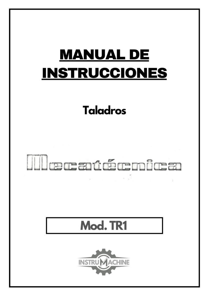 Portada Manual Taladro MECATÉCNICA TR1