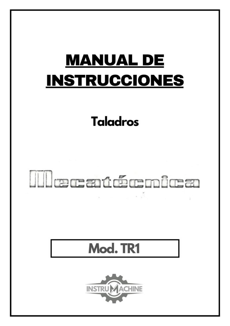 Manual Taladro MECATÉCNICA TR1