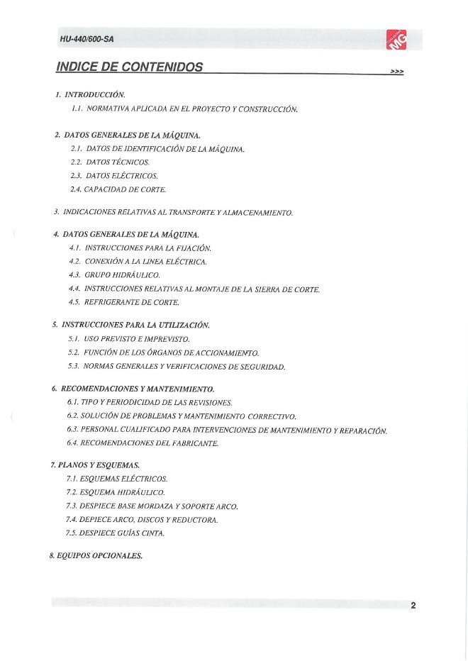 Manual Sierra MG 600SA