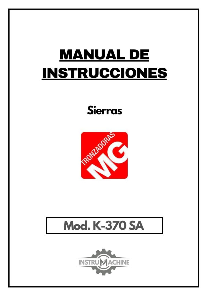 Portada Manual Sierra MG K-370 SA