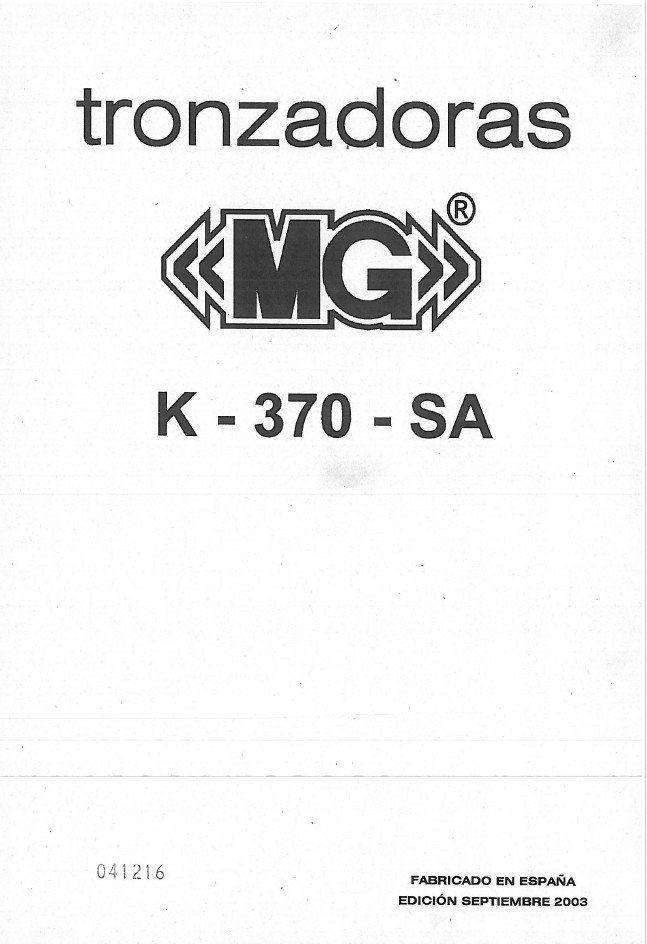 Manual Sierra MG K-370 SA