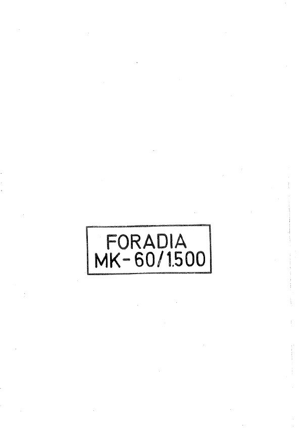 Manual Taladro FORADIA MK60 1500