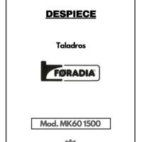 Despiece Taladro FORADIA MK60 1500