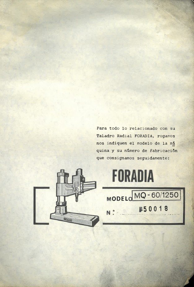 Manual Taladro FORADIA MQ60 1250