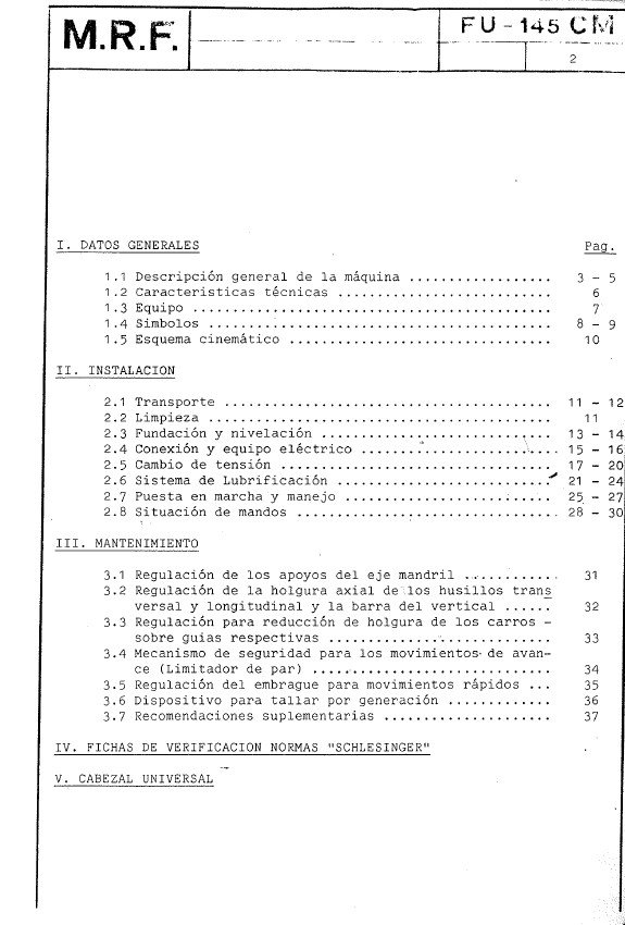 Manual de instrucciones Fresadora MRF 145 CM