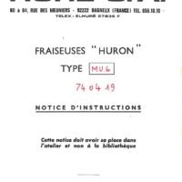 Manual de instrucciones Fresadora HURÓN MU-6