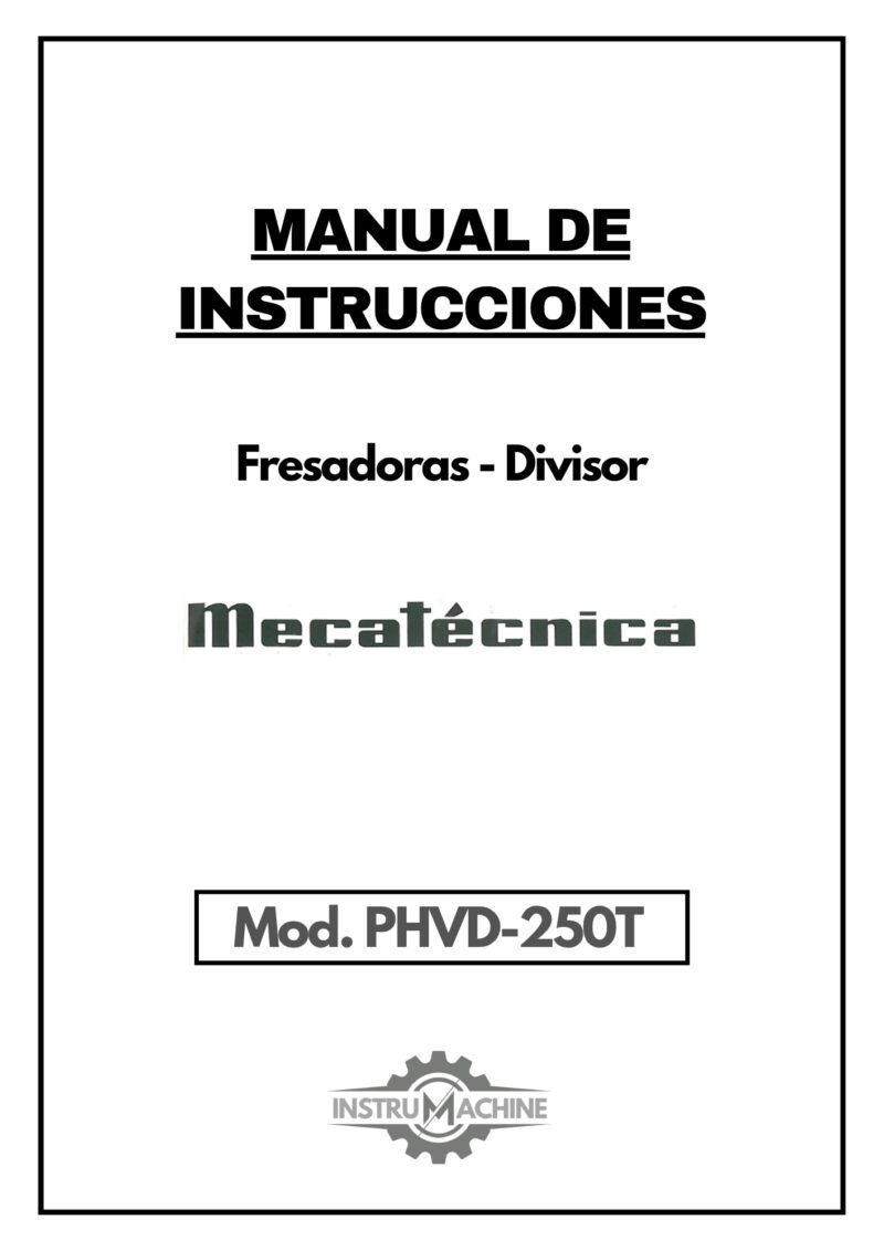 Manual de instrucciones Fresadora MECATÉCNICA PHVD-250T