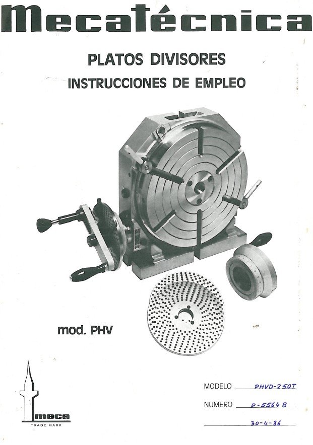 Manual de instrucciones Fresadora MECATÉCNICA PHVD-250T
