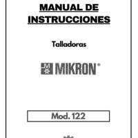 Manual Talladora MIKRON 122