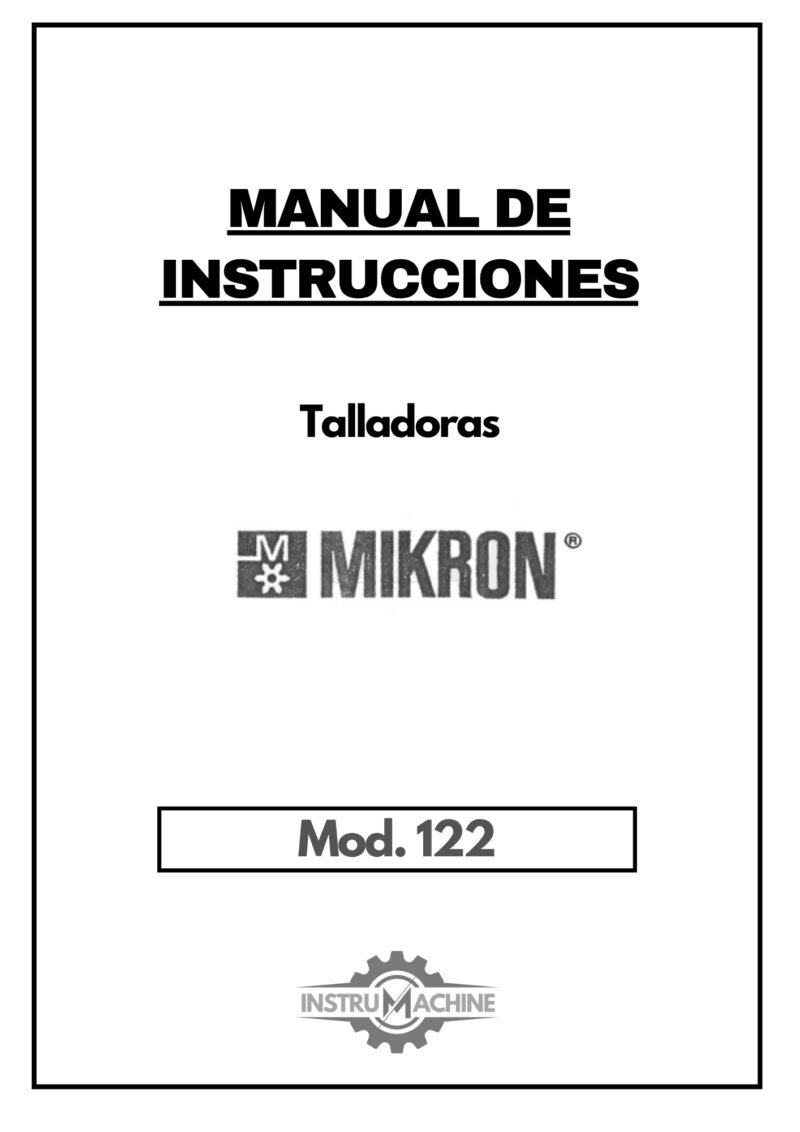 Manual Talladora MIKRON 122