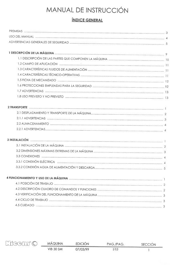 Nicem mod. VIB 30SM-3 Manual Vibrador NICEMO VIB 30SM