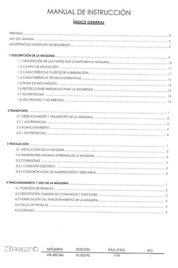 Nicem mod. VIB 450 SM-SP-3 Manual Vibrador NICEMO VIB 450 SM-SP