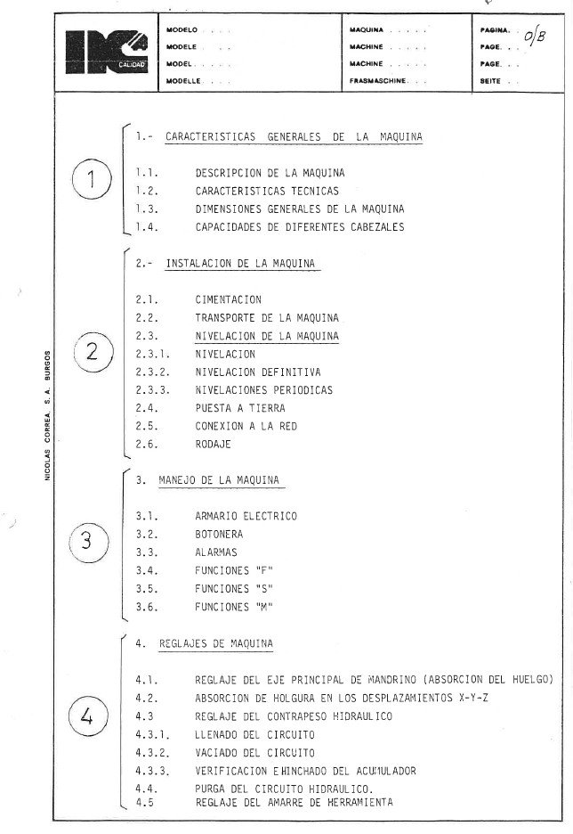 Nicolas Correa mod. A16-3 Manual de instrucciones Fresadora NICOLAS CORREA A16