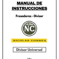 Manual de instrucciones Fresadora NICOLÁS CORREA Divisor Universal