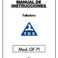 Manual Talladora TOS OF 71