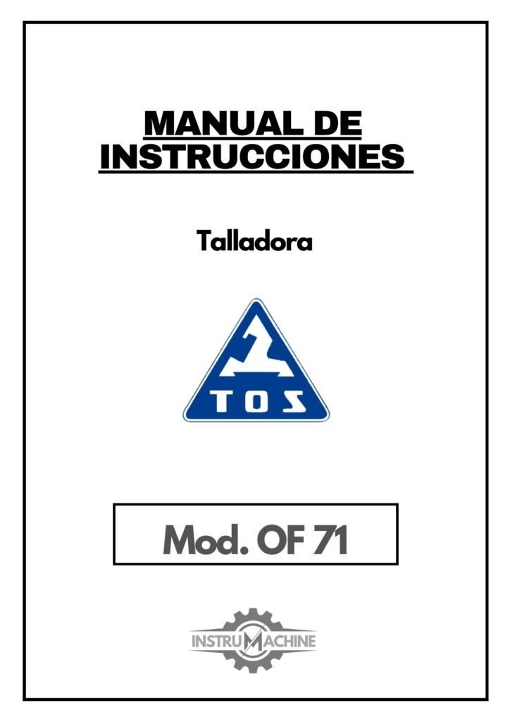 Portada Manual Talladora TOS OF 71