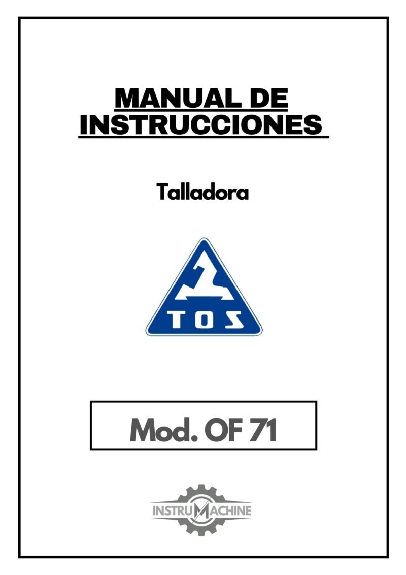 Manual Talladora TOS OF 71