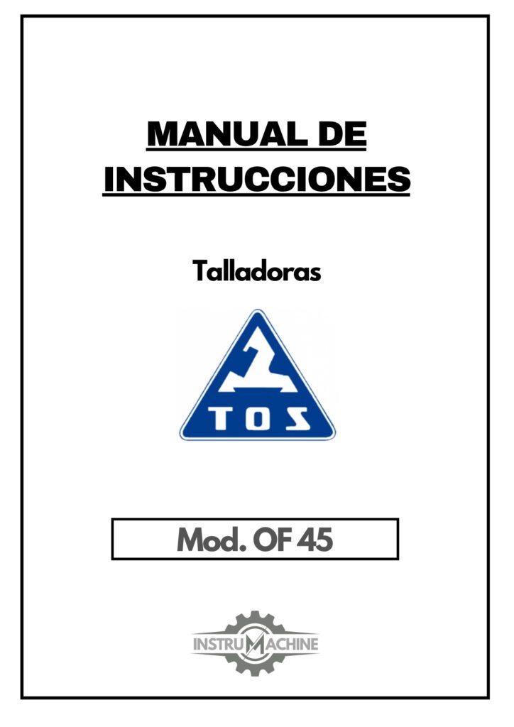Portada Manual Talladora TOS OF 45