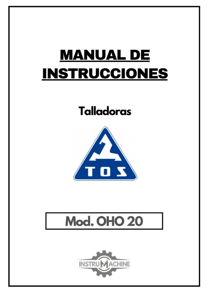 Portada Manual Talladora TOS OHO 20