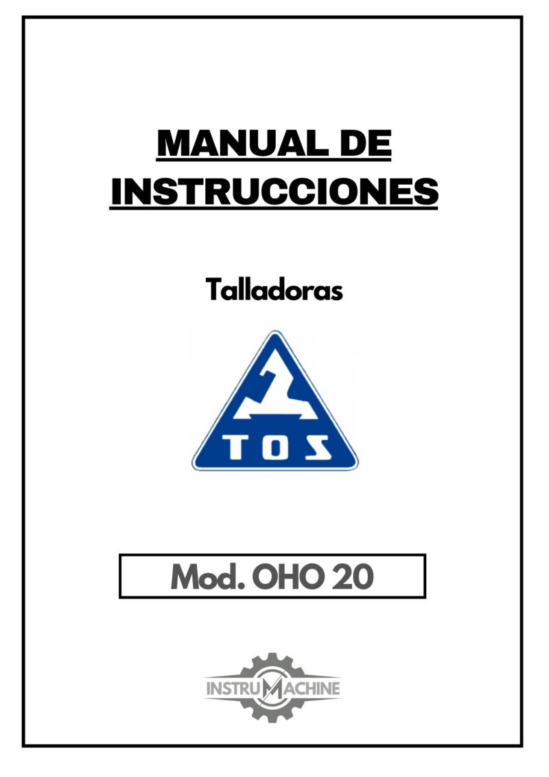 Manual Talladora TOS OHO 20
