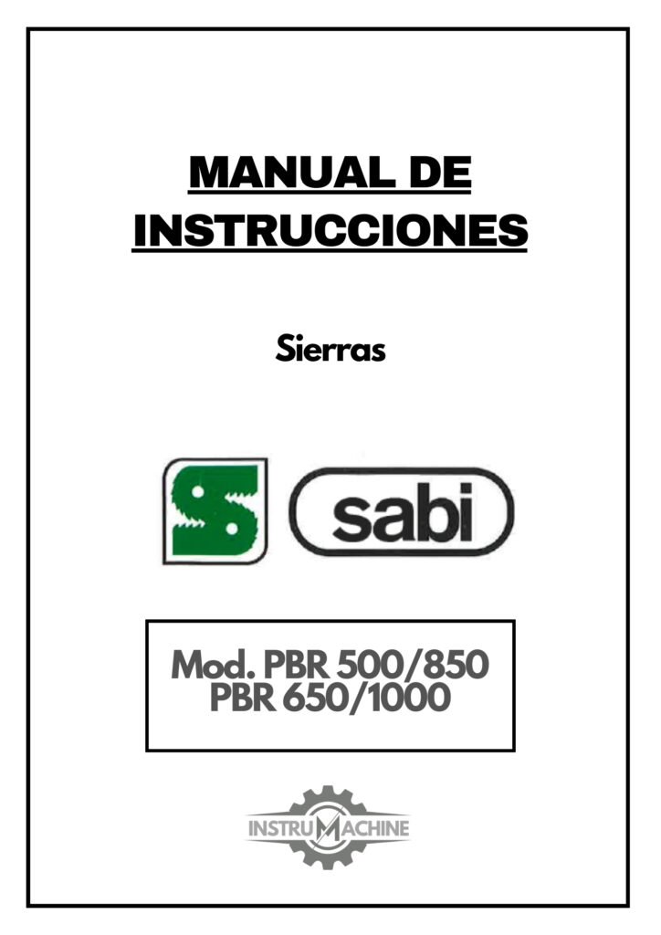 Portada Manual Sierra SABI PBR 500/850 650/1000