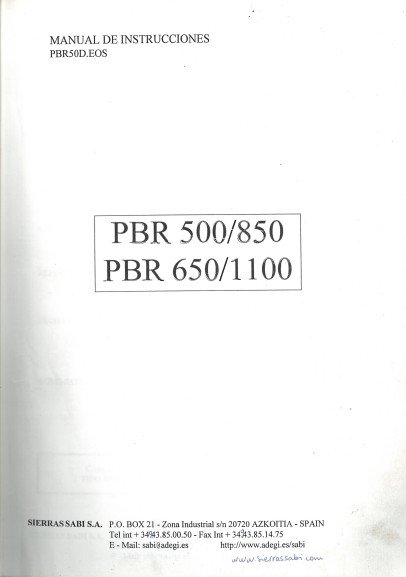 Manual Sierra SABI PBR 500/850 650/1000