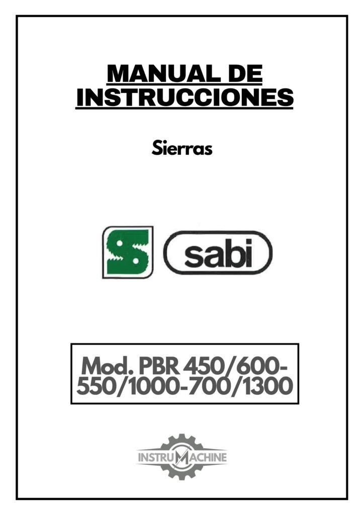 Portada Manual Sierra SABI PBR 450/600- 550/1000-700/1300