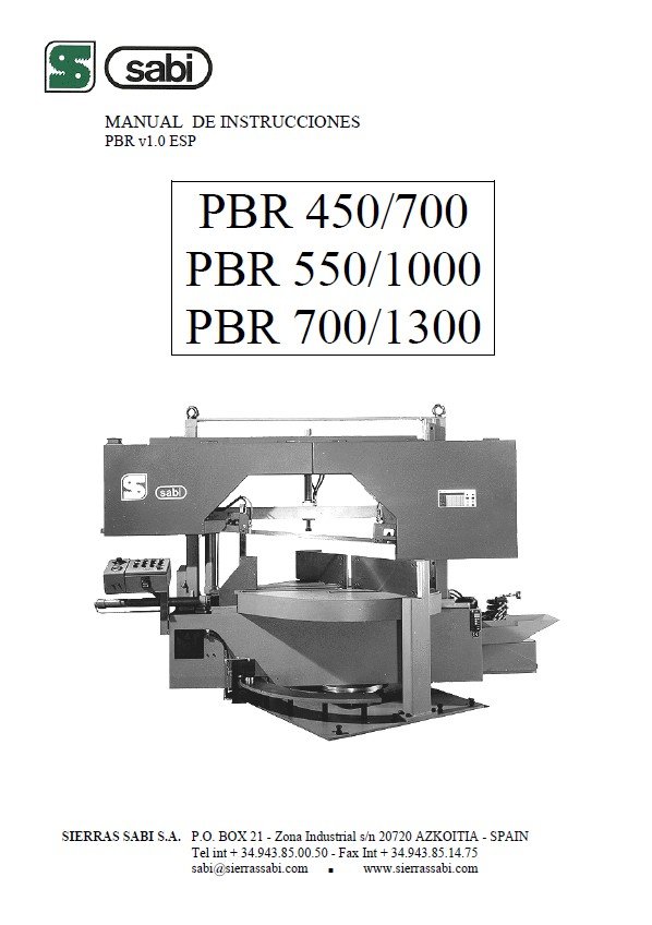 Manual Sierra SABI PBR 450/600- 550/1000-700/1300