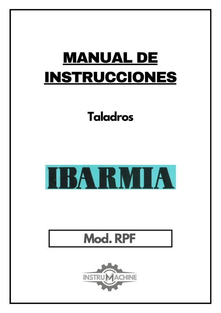 Portada Manual Taladro IBARMIA RPF