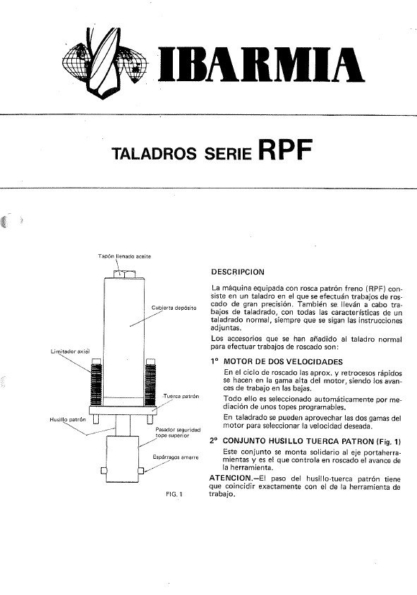 RPF-3 Manual Taladro IBARMIA RPF