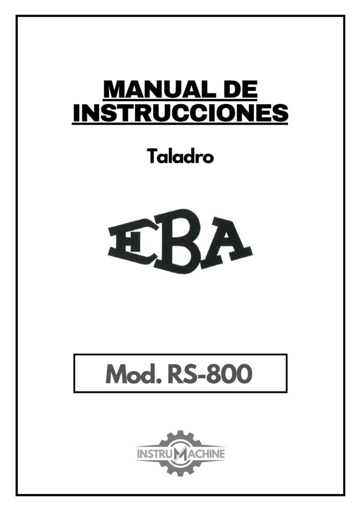 Portada Manual Taladro EBA RS-800