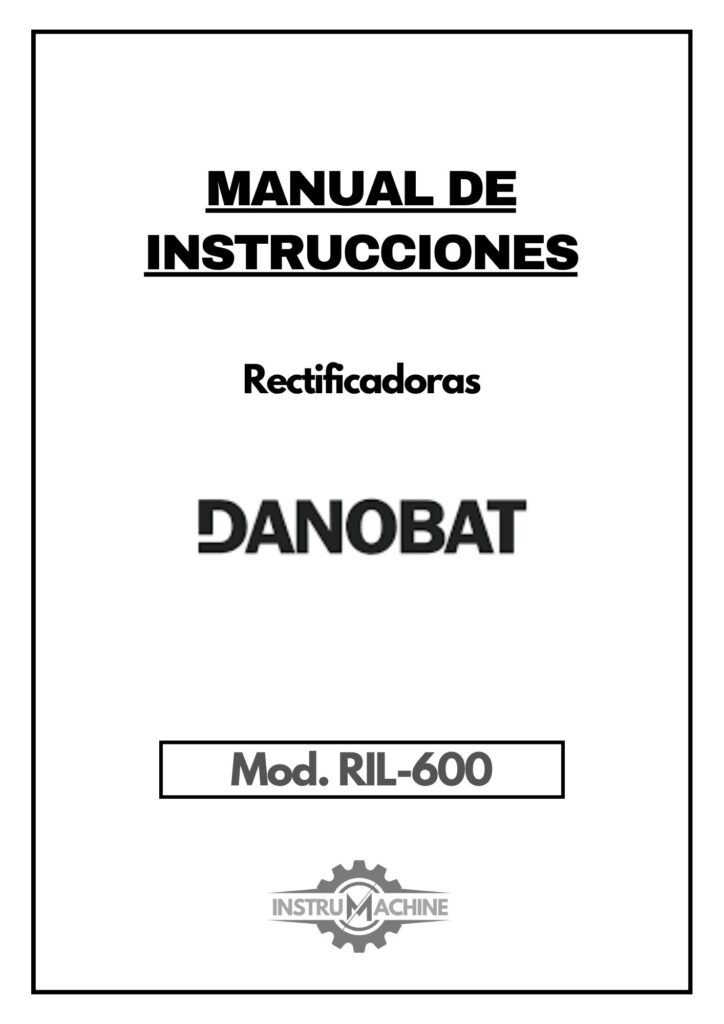Portada Manual de instrucciones DANOBAT RIL-600 | Rectificadoras