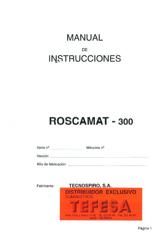 Roscamat mod. 300-2 Manual de instrucciones ROSCAMAT 300 | Roscadora
