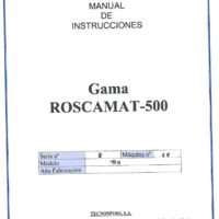 Roscamat mod. 500-2 Manual de instrucciones ROSCAMAT 500 | Roscadora