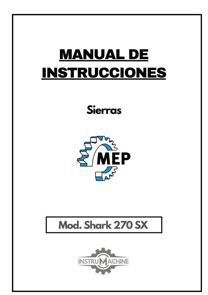Portada Manual Sierra MEP Shark 270 SX