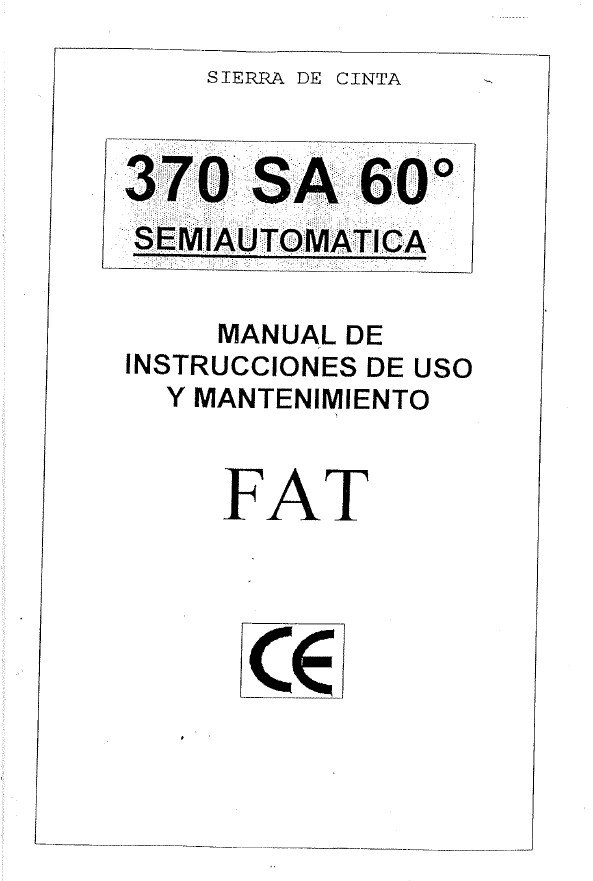 Manual Sierra FAT-BIANCO 370 SA