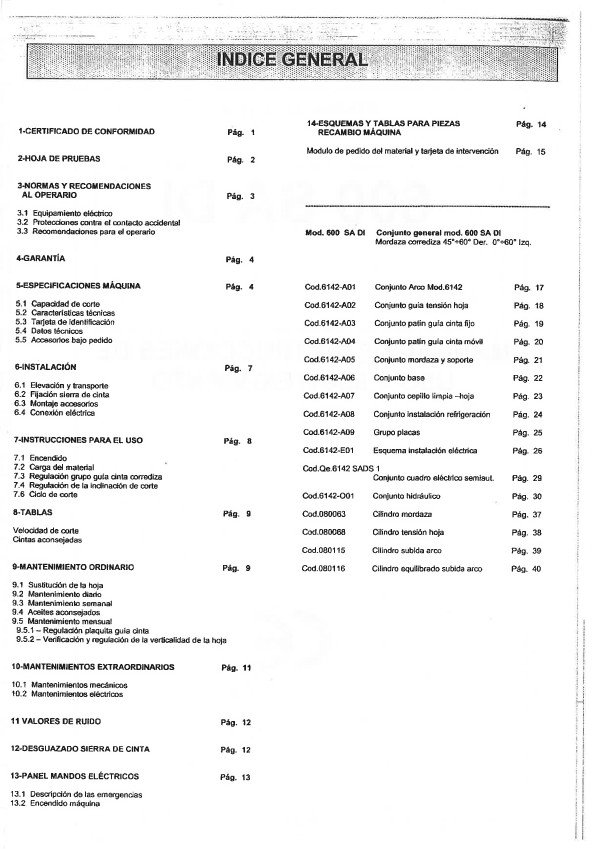 Manual Sierra FAT-BIANCO 600 SA