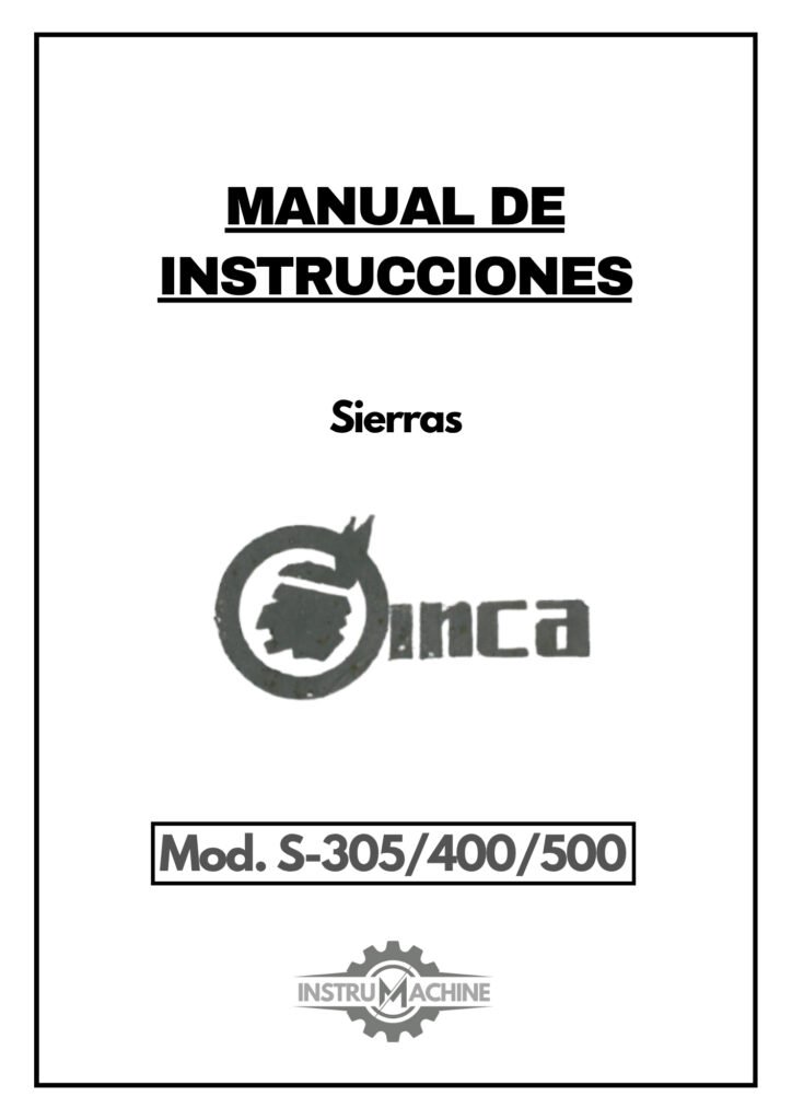 Portada Manual Sierra INCA S-305/400/500
