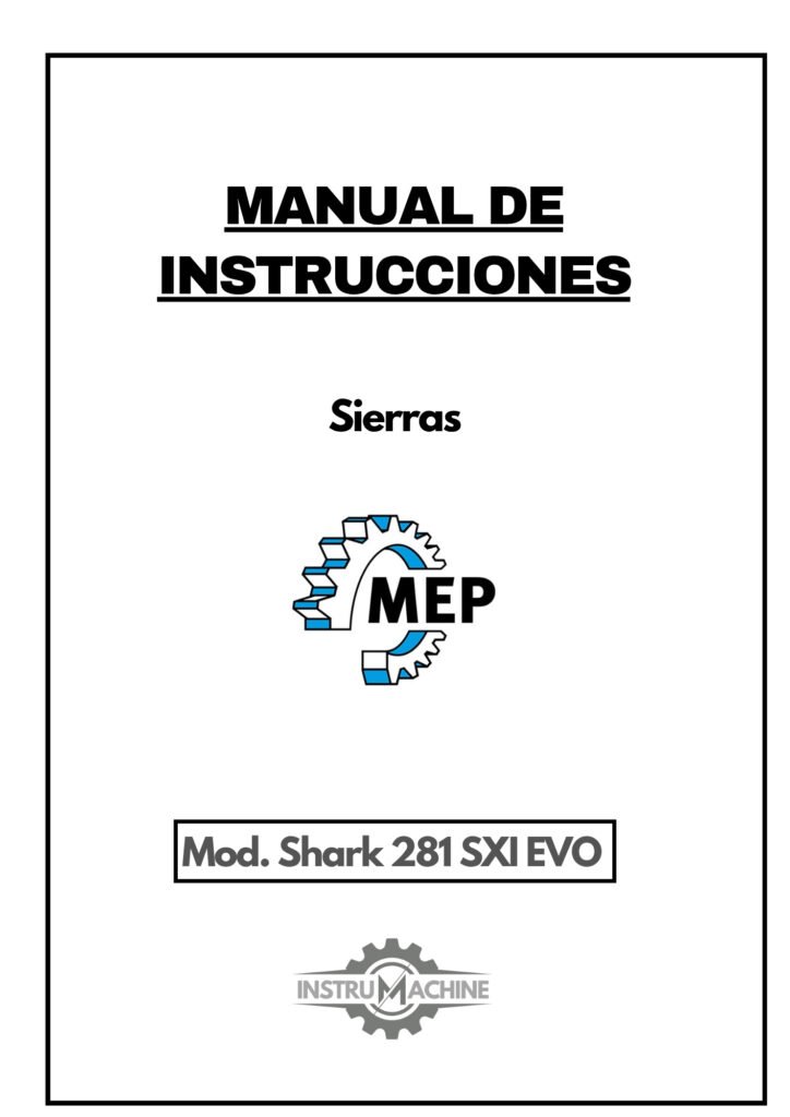 Portada Manual Sierra MEP Shark 281 SXI EVO
