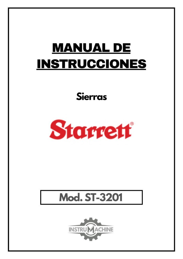 Portada Manual Sierra STARRETT ST-3201